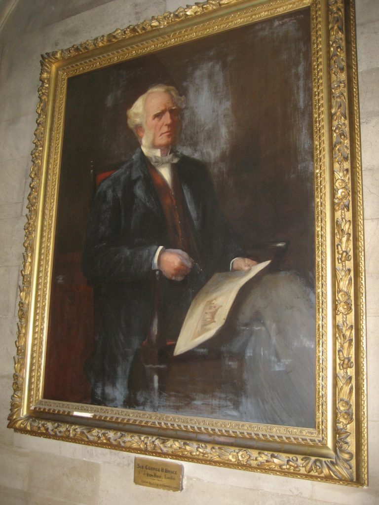 Painting of George Barclay Bruce (1821-1908), St John's Wood, London. By James Coutts Michie (1859-1919). In Westminster College, Cambridge, England (United Kingdom).